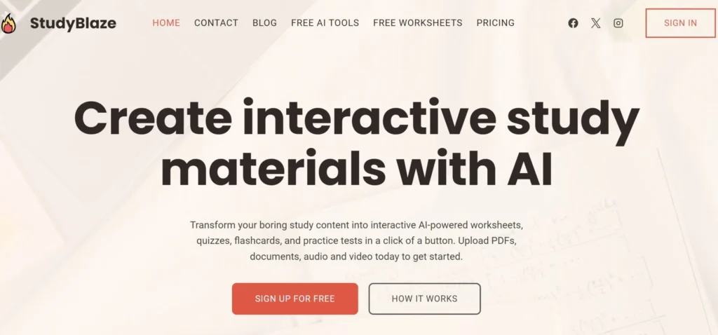 Turn study materials into interactive quizzes.