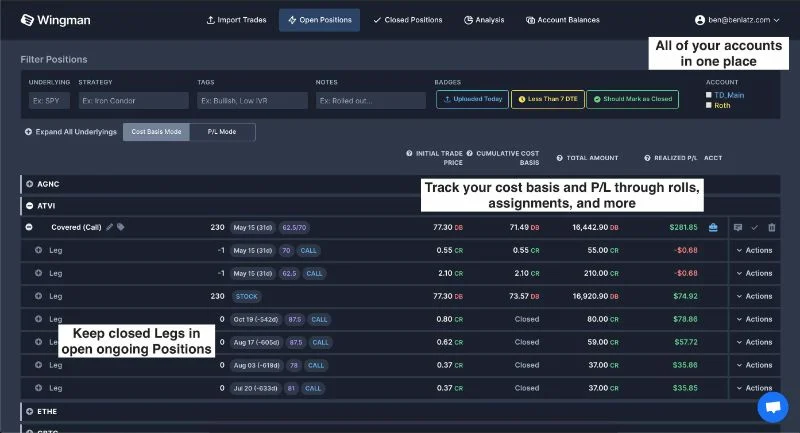 Wingman - your AI powered options tracker