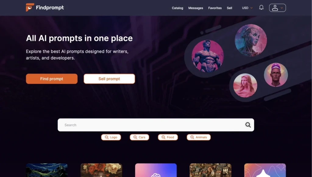 FindPrompt a platform that collects and combines all the prompts for AI in one place.
