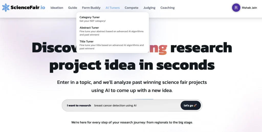 We help YOU come up with winning science fair projects.